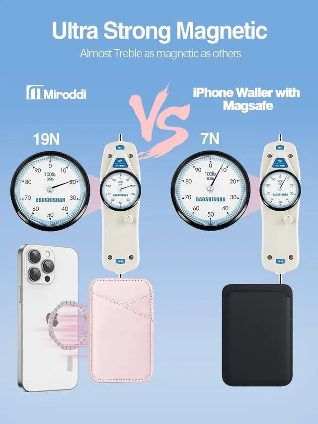 Alt view image 2 of 7 - for MagSafe Wallet, Strongest Magnetic Card Holder for iPhone 17/16/15/14/13/12 Series, Ultra-Thin Leather Magnetic Phone Wallet with 2 Card Slots, RFID Blocking, No More Falling, Pink