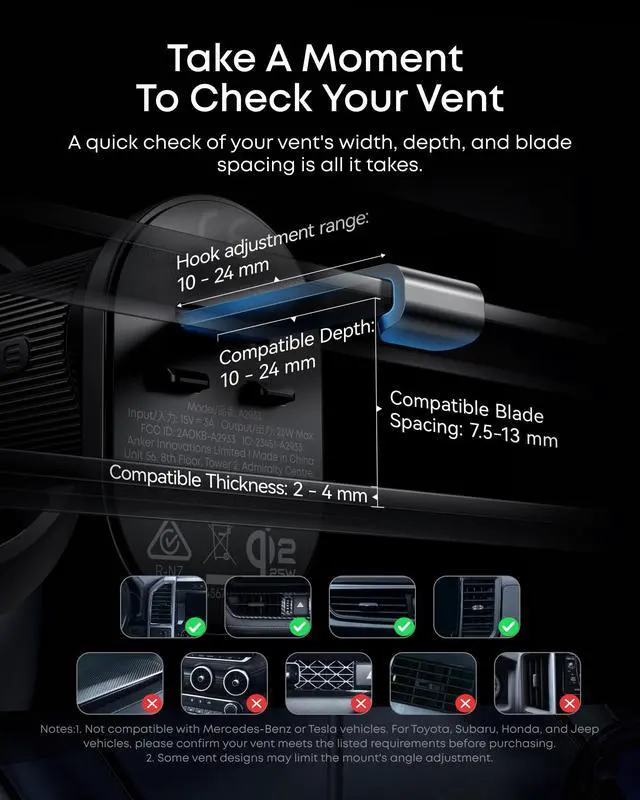 Alt view image 2 of 7 - Prime MagSafe Car Mount Charger, Qi2 25W Certified Wireless Car Charger with AirCool, Strong Magnets, Air Vent Mount for iPhone 17-12 Series