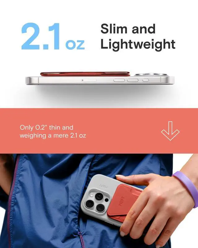 Alt view image 2 of 7 - Magnetic Wallet Stand Compatible with iPhone 17/16/15/14/13/12 Series, Angle Adjustment & Magsafe Compatible MOVAS Phone Stand,Sunset