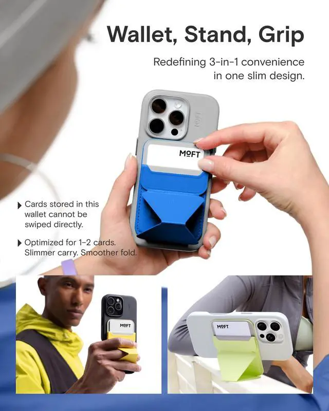 Alt view image 3 of 7 - Magnetic Wallet Stand Compatible with iPhone 17/16/15/14/13/12 Series, Angle Adjustment & Magsafe Compatible MOVAS Phone Stand,Sunset