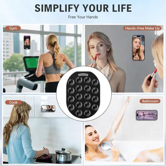 Alt view image 7 of 7 - Magnetic Phone Grip Holder for MagSafe Phone Grip, Magnetic Silicone Suction Cup Phone Grip Holder with Adjustable Stand, Hands-Free Phone Accessories Holder for iPhone 17 16 15 14 13 12 Series, Black