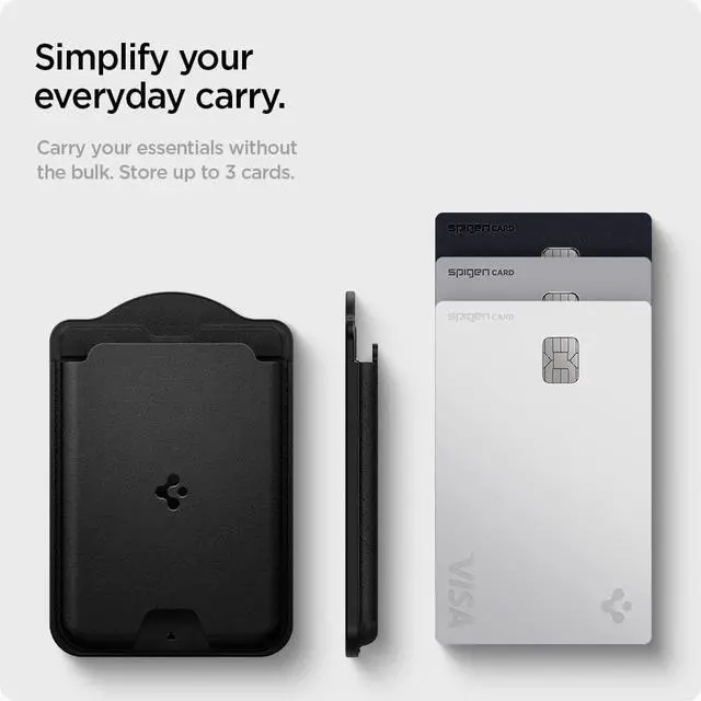Alt view image 4 of 7 - for MagSafe Wallet, Holds 3 Cards, Compatible with Galaxy S26/S25/S24 Ultra/Edge/Plus, Z Fold 7, Pixel 10a/Pro XL/Fold, iPhone 17/16/15/14/13/12, Plaud Note, Card Holder - PU Black (MagFit)