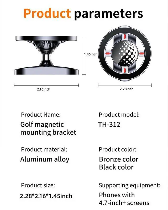 Alt view image 5 of 7 - Ultra-Secure Magnetic Golf Cart Phone Mount | Compatible with iPhone 17/16/15/14/13/12 & MagSafe Cases | Universal Fit for EZGO, Club Car, Yamaha Golf Carts | Ideal Golf Accessory Gift for Men & Women