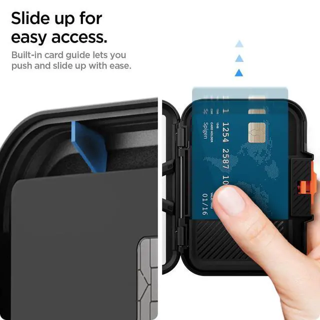 Alt view image 4 of 7 - for MagSafe Wallet, Heavy Duty Hardshell Magnetic Card Holder Compatible with iPhone 17/16/15/14/13/12 Pixel 10 Series MagSafe-Cases Pixelsnap Holds 5-6 Cards - Black (Lock Fit MagFit)