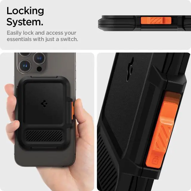 Alt view image 5 of 7 - for MagSafe Wallet, Heavy Duty Hardshell Magnetic Card Holder Compatible with iPhone 17/16/15/14/13/12 Pixel 10 Series MagSafe-Cases Pixelsnap Holds 5-6 Cards - Black (Lock Fit MagFit)