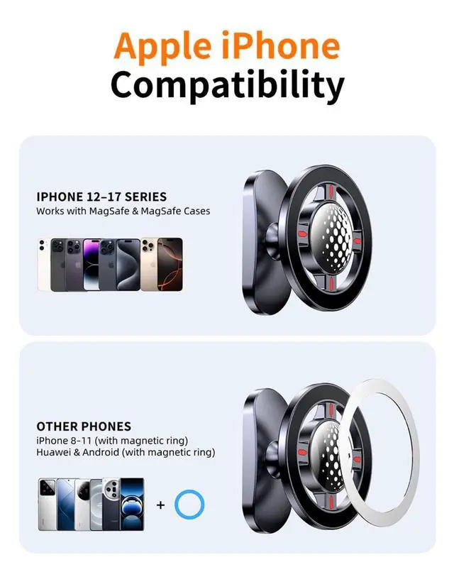 Alt view image 4 of 7 - Ultra-Secure Magnetic Golf Cart Phone Mount | Compatible with iPhone 17/16/15/14/13/12 & MagSafe Cases | Universal Fit for EZGO, Club Car, Yamaha Golf Carts | Ideal Golf Accessory Gift for Men & Women