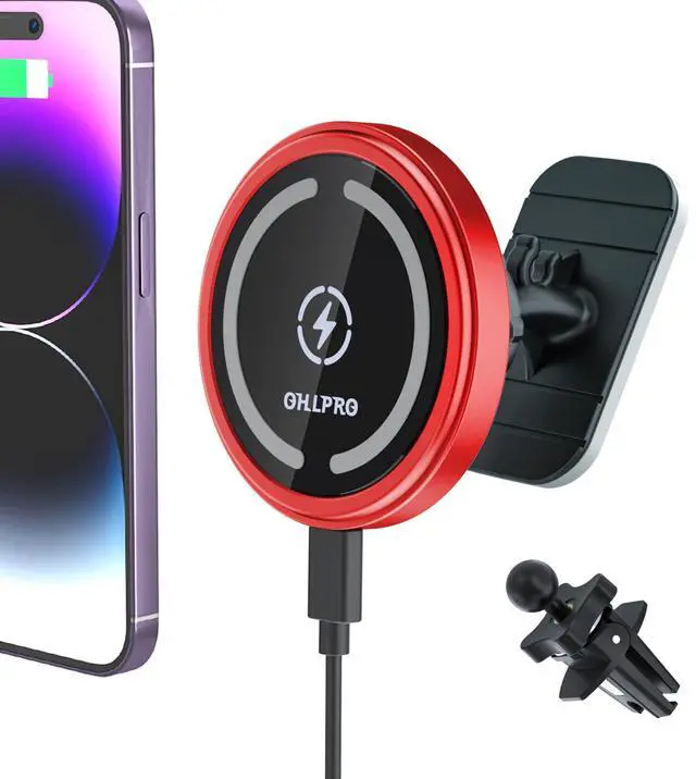 Main image of for MagSafe Car Mount Charger iPhone Wireless Car Charger, Stick on Dashboard Magnetic Phone Holder Mount for iPhone 17 Pro Max 16 15 14 Series, 15W Fast Charging, Aluminum Shell