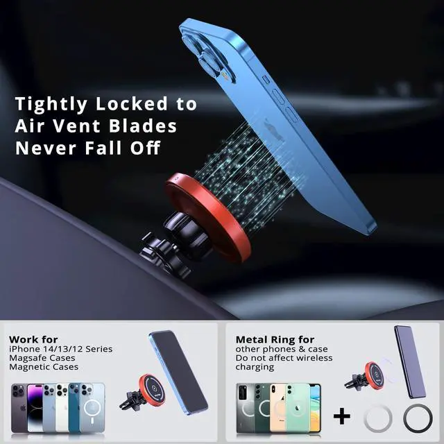 Alt view image 2 of 6 - for MagSafe Car Mount Charger iPhone Wireless Car Charger, Stick on Dashboard Magnetic Phone Holder Mount for iPhone 17 Pro Max 16 15 14 Series, 15W Fast Charging, Aluminum Shell