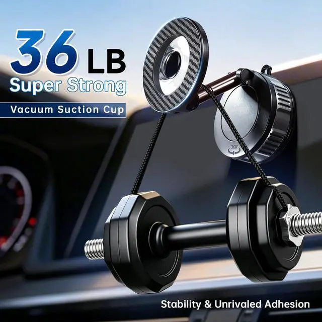 Alt view image 4 of 7 - Magnetic Car Phone Mount with Suction Cup for MagSafe