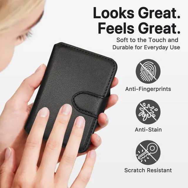 Alt view image 7 of 7 - for MagSafe Wallet, Magnetic Phone Wallet RFID Blocking, Slim 5-8 Card Holder with Cash Slot & Clear ID Window, Minimalist Mag Safe Wallets for iPhone 17/16/15/14/13/12 Series, Midnight Black