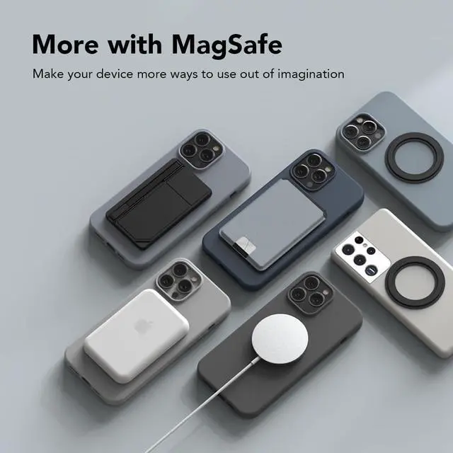 Alt view image 3 of 7 - Mag Ring MagSafe Magnetic Ring Adapter for iPhone Android Kindle Strong Adhesive MagSafe Sticker for Phone Case Back of Phone Magnetic Converter Kit Accessory
