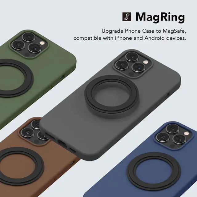 Alt view image 2 of 7 - Mag Ring MagSafe Magnetic Ring Adapter for iPhone Android Kindle Strong Adhesive MagSafe Sticker for Phone Case Back of Phone Magnetic Converter Kit Accessory