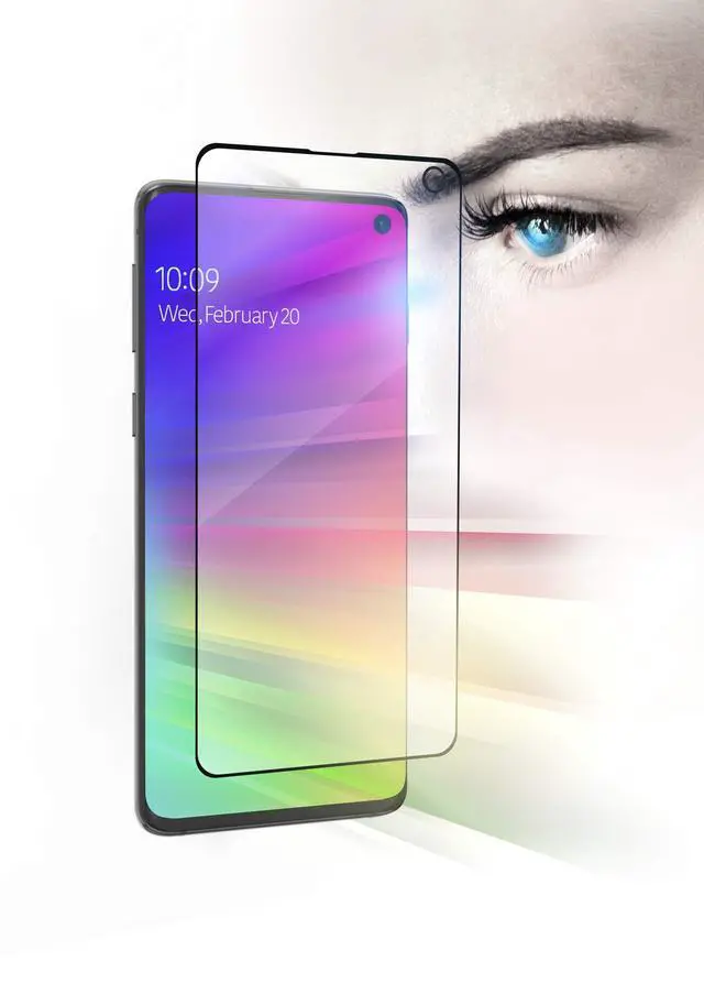 Alt view image 2 of 3 - InvisibleShield Glass Fusion Visionguard Samsung Galaxy S10+ Screen Protector - Extreme Hybrid Glass Protection + Harmful Blue Light Filter
