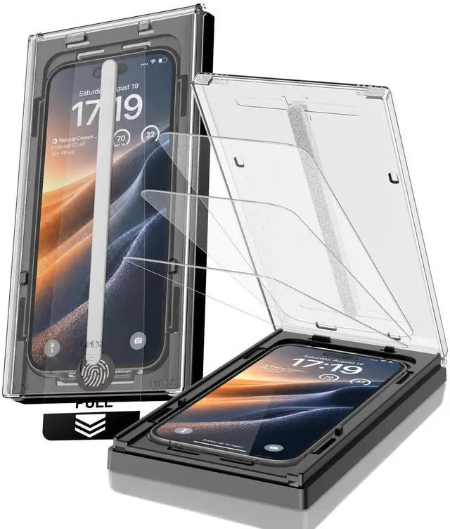 Main image of 3-Pack Matte Screen Protector for iPhone 13/13 Pro/14/16e Anti-Glare Tempered Glass with Upgraded Strength & Drop Resistance, Clear Outdoor Visibility, Smooth Touch, 9H Scratch Resistant