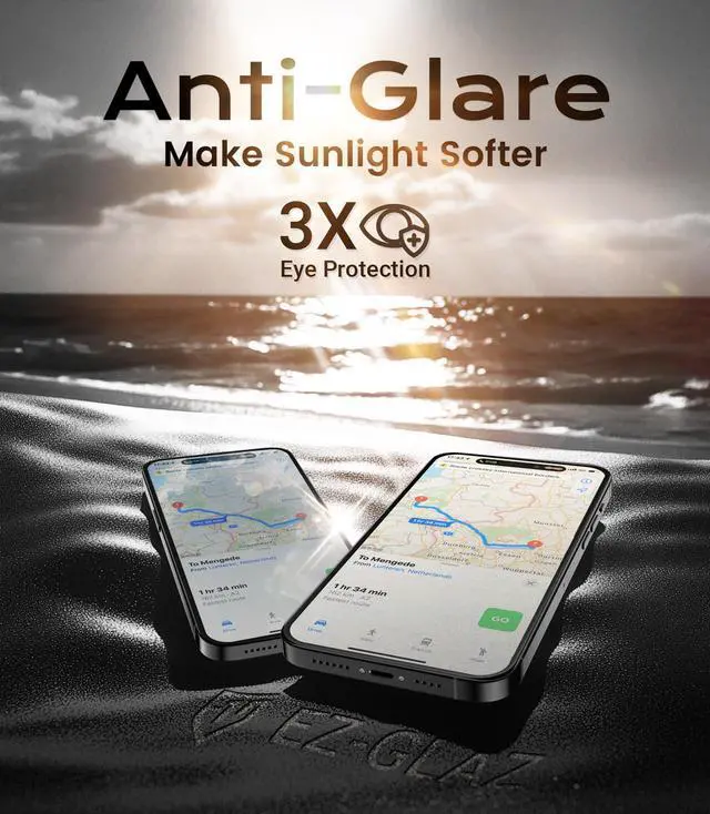 Alt view image 3 of 7 - 3-Pack Matte Screen Protector for iPhone 13/13 Pro/14/16e Anti-Glare Tempered Glass with Upgraded Strength & Drop Resistance, Clear Outdoor Visibility, Smooth Touch, 9H Scratch Resistant