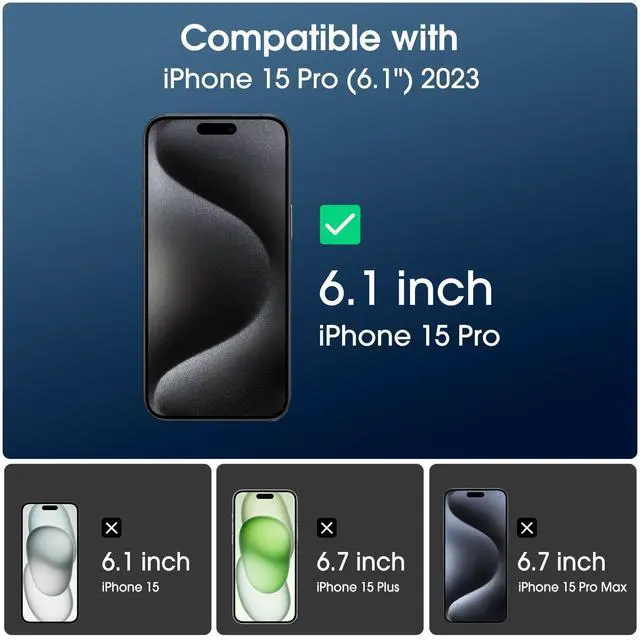 Alt view image 2 of 6 - OneTouch for iPhone 15 Pro Screen Protector 6.1'' Tempered Glass