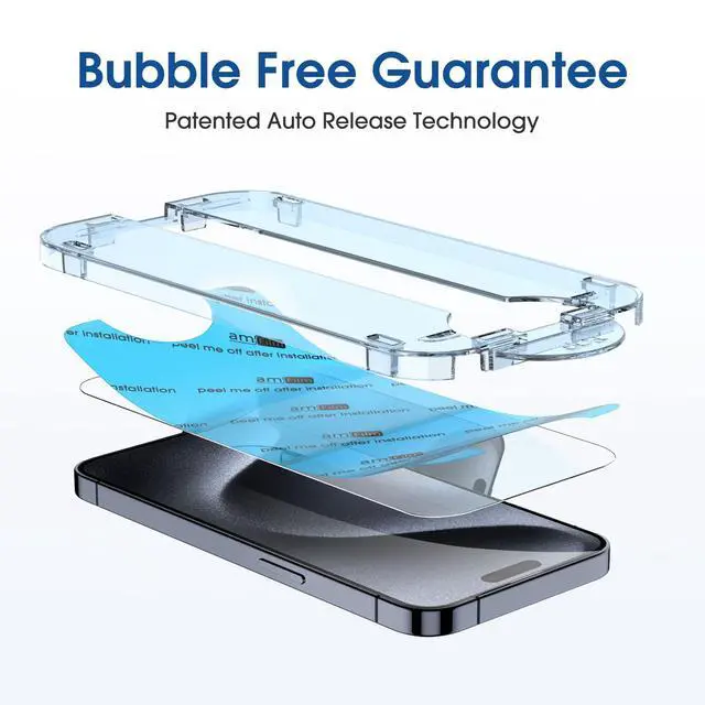 Alt view image 5 of 6 - OneTouch for iPhone 15 Pro Screen Protector 6.1'' Tempered Glass