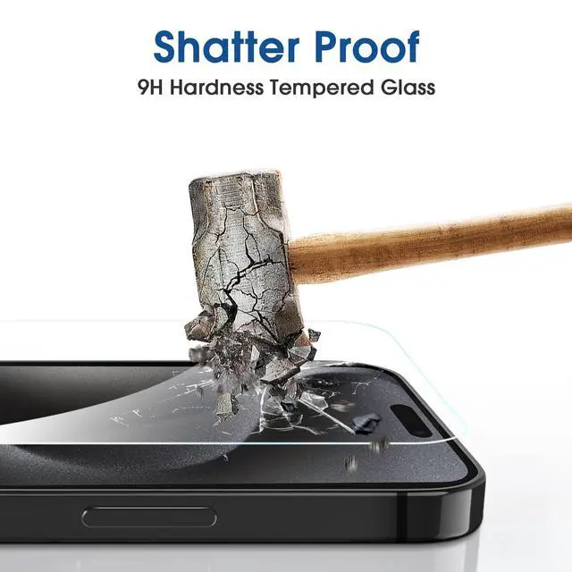 Alt view image 4 of 6 - OneTouch for iPhone 15 Pro Screen Protector 6.1'' Tempered Glass