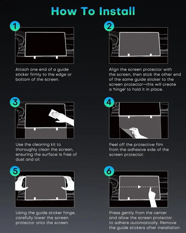 Alt view image 7 of 7 - Screen Protector for 2021 2022 2023 2024 GMC Yukon, Accessories HD Transparent Protective Film 10.2 Inch, High Definition 9H Hardness Anti-Scratch, Anti-Fingerprint