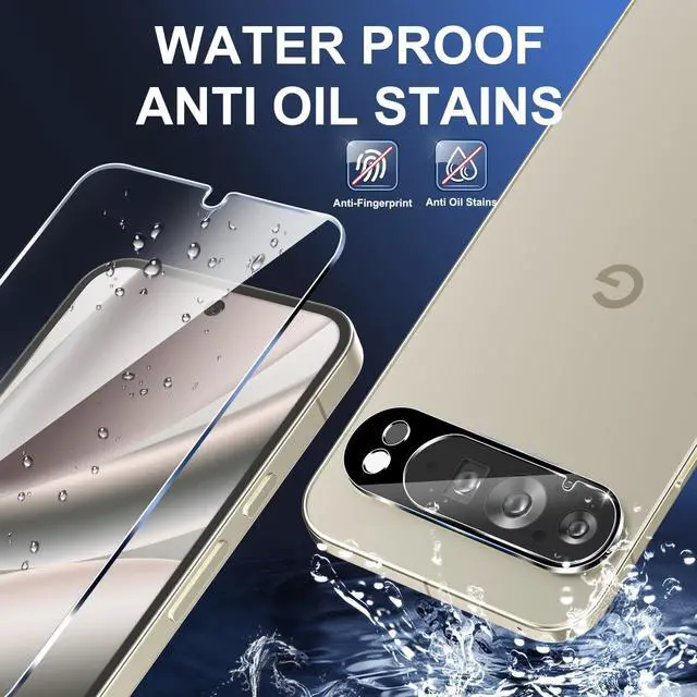 Alt view image 5 of 7 - 3 Pack for Google Pixel 10 Pro Screen Protector Tempered Glass + 3 Pack Camera Lens Protector, Military Grade Shatterproof, 9H Hardness, Fingerprint Unlock,Case Friendly 6.3 Inch