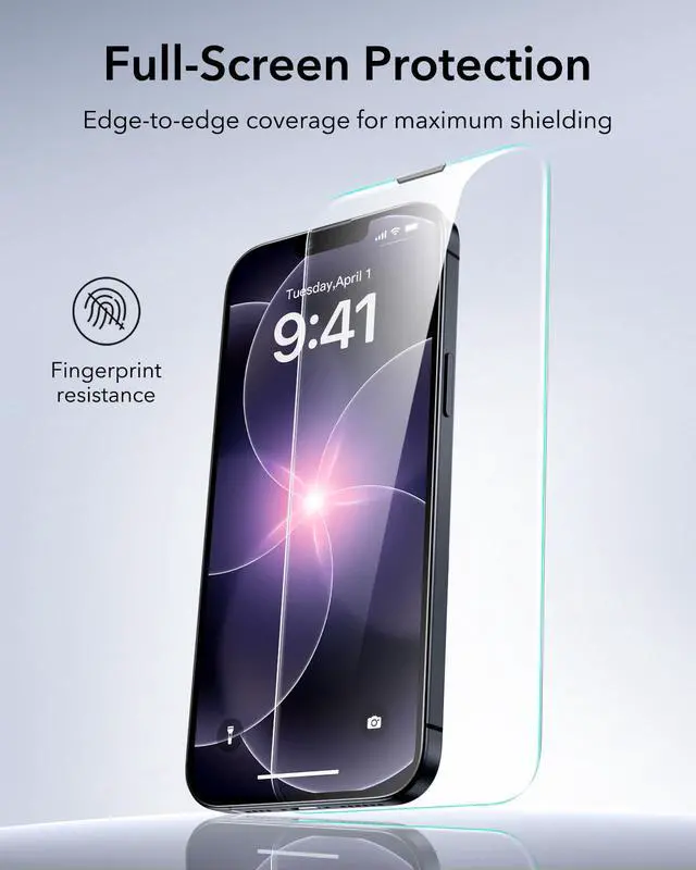 Alt view image 5 of 7 - 3 Pack for iPhone 17e/iPhone 16e/iPhone 14/iPhone 13/13 Pro Screen Protector, Military Grade Shatterproof, 9H Hardness, Full Coverage Tempered Glass with UltraFit Tray