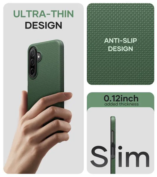 Alt view image 4 of 7 - for Samsung Galaxy A17 Phone Case with Screen Protector, Green