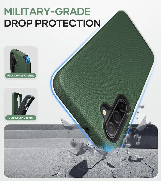 Alt view image 6 of 7 - for Samsung Galaxy A17 Phone Case with Screen Protector, Green