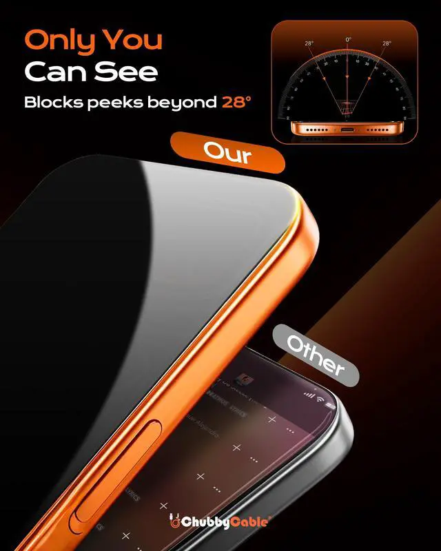 Alt view image 3 of 6 - Privacy Screen Protector for iPhone 17, 2 Pack
