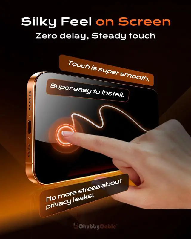 Alt view image 5 of 6 - Privacy Screen Protector for iPhone 17, 2 Pack