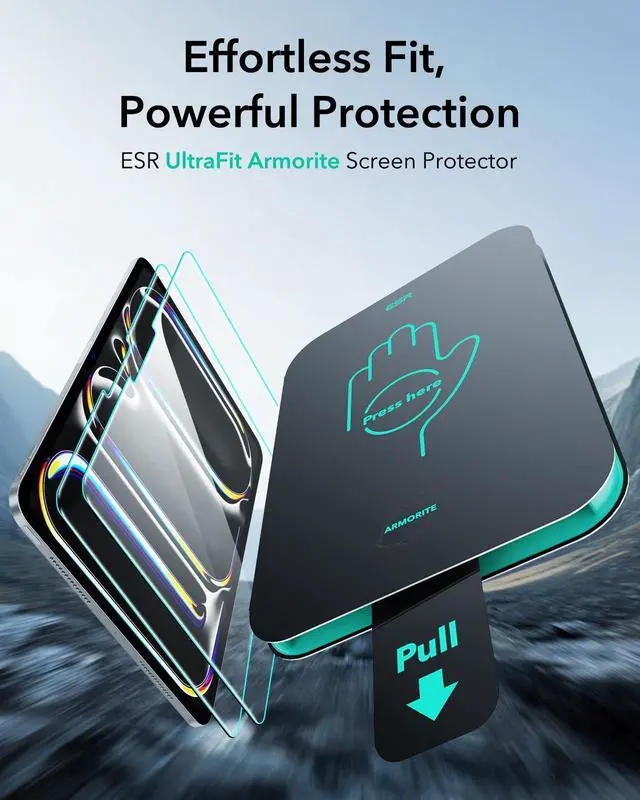 Alt view image 3 of 7 - 2 Pack Armorite Screen Protector for iPad Pro 13 Inch M5/M4 (2025/2024), Military Grade Protection, 9H Hardness Tempered Glass Film with UltraFit Tray, HD Clarity, Dust and Bubble Free