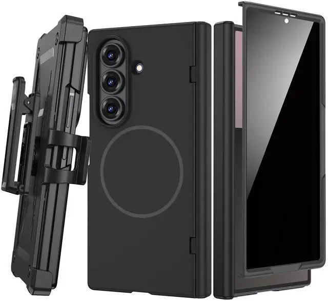 Main image of for Z Fold 7 Case with Privacy Screen Protector, Black