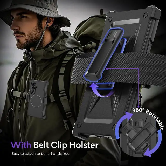 Alt view image 3 of 7 - for Z Fold 7 Case with Privacy Screen Protector, Black