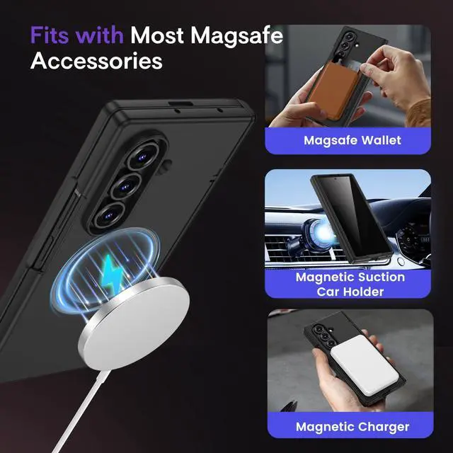 Alt view image 6 of 7 - for Z Fold 7 Case with Privacy Screen Protector, Black