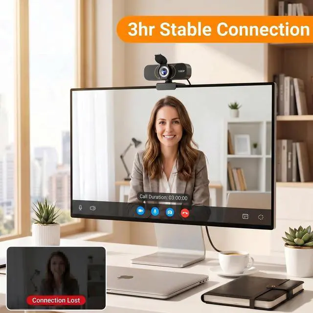 Alt view image 4 of 7 - 1080P Webcam for PC & Laptop with Microphone Stay Connected
