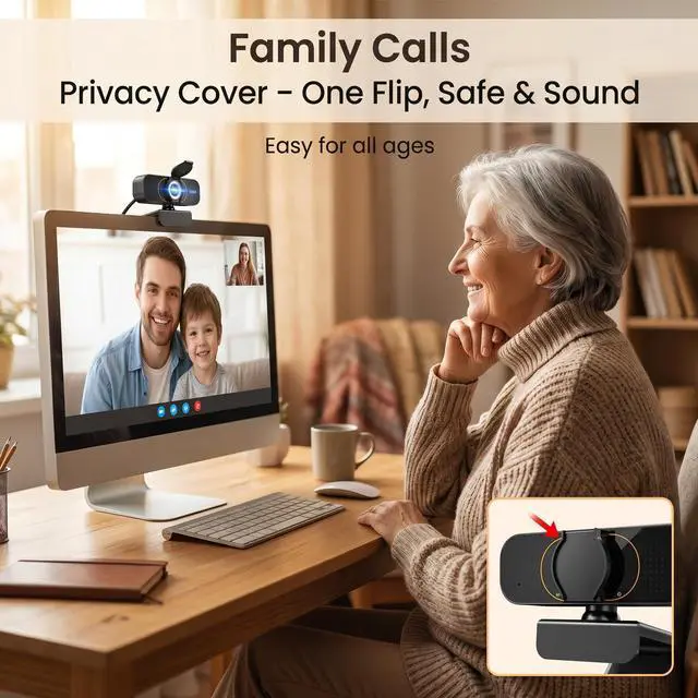 Alt view image 6 of 7 - 1080P Webcam for PC & Laptop with Microphone Stay Connected
