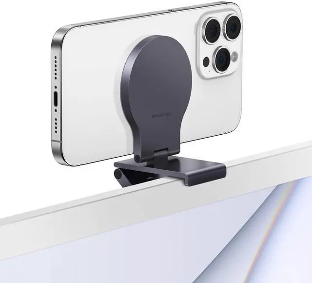 Main image of Continuity Camera Mount for Desktop Monitor, iMac Compatible iPhone Webcam Mount with Mag-Safe for Mac Desktops and Displays, Apple TV 4K