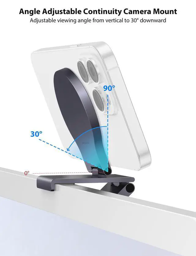 Alt view image 5 of 7 - Continuity Camera Mount for Desktop Monitor, iMac Compatible iPhone Webcam Mount with Mag-Safe for Mac Desktops and Displays, Apple TV 4K