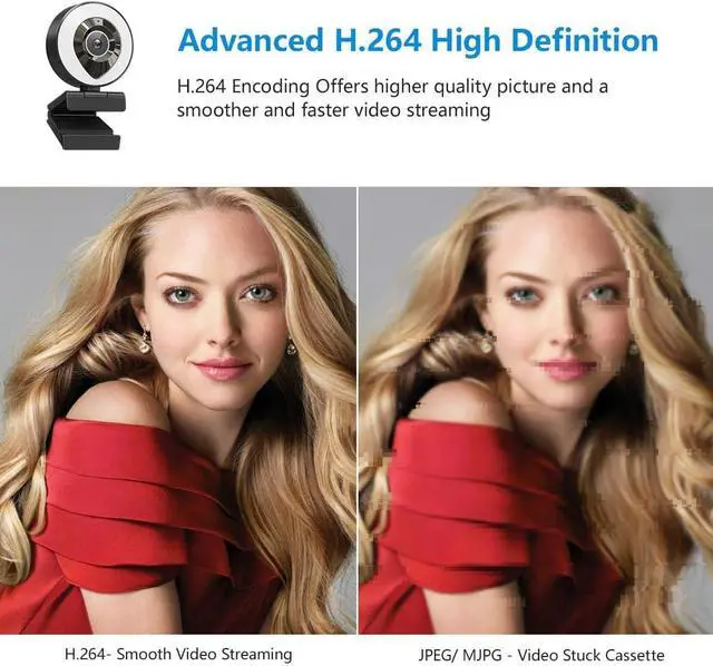 Alt view image 6 of 7 - Webcam Computer Camera 1080P with Dual Microphone Adjustable Right Light Web cam for PC Advanced Auto-Focus with Tripod Zoom Streaming Camera Gaming Webcam for Facebook YouTube Xbox Streamer