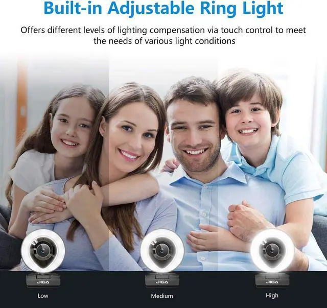 Alt view image 5 of 7 - Webcam Computer Camera 1080P with Dual Microphone Adjustable Right Light Web cam for PC Advanced Auto-Focus with Tripod Zoom Streaming Camera Gaming Webcam for Facebook YouTube Xbox Streamer