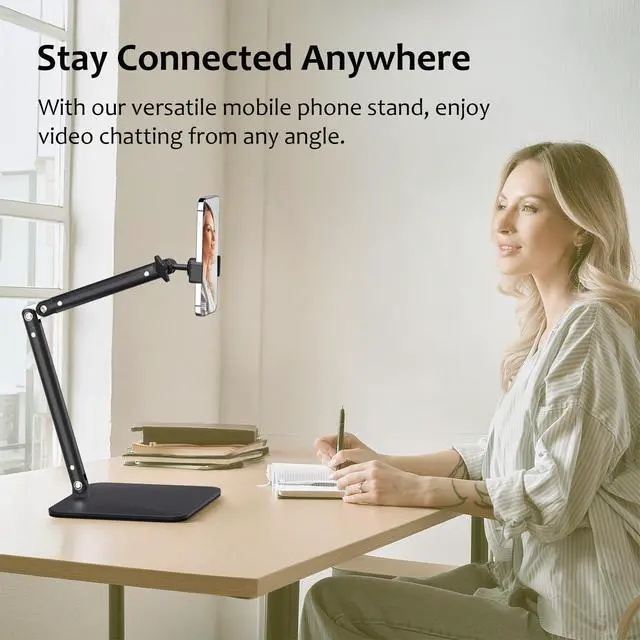Alt view image 2 of 7 - Webcam Camera Stand, Phone Mount, Sturdy Desk Mount for Webcam C922 C930e C920S C920 C615 C960 C920x BRIO 4K, Phone Mount, Right Light with 1/4" Thread