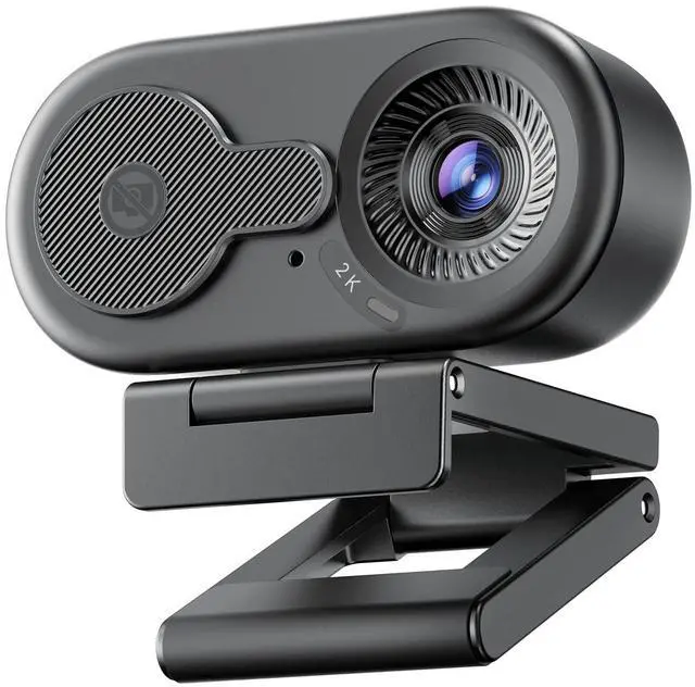 Main image of C100 2K Webcam for PC, Built-in Mic, Rotating Privacy Cover, Portable Metal Clip, Computer Camera for Home Office, Meetings, Learning, Streaming, External Webcam for Desktop, Laptop, PC USB-A