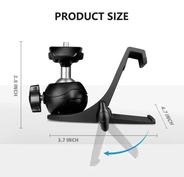 Alt view image 2 of 6 - CM01 Monitor Top Camera Mount Clamp, Hanging Webcam Stand with 1/4" Screw, Suitable for Flat-Screen Monitors, for Live Stream, Video Conferencing, YouTube, TikTok, etc.