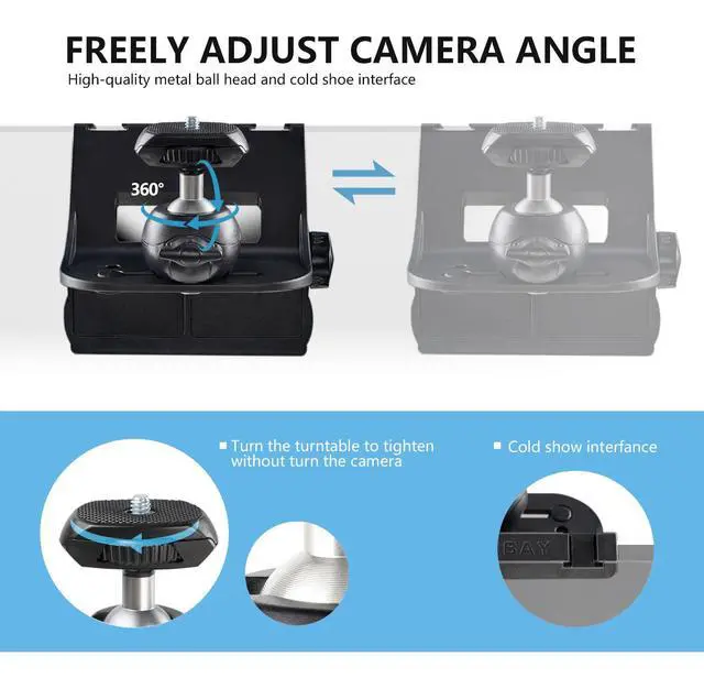 Alt view image 3 of 6 - CM01 Monitor Top Camera Mount Clamp, Hanging Webcam Stand with 1/4" Screw, Suitable for Flat-Screen Monitors, for Live Stream, Video Conferencing, YouTube, TikTok, etc.