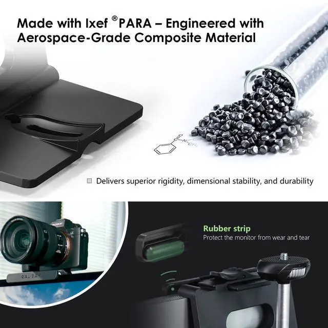 Alt view image 2 of 6 - Upgraded Monitor Camera Mount Stand, Hanging Webcam Clamp with 1/4" Screw, MILC Monitor Top Support for Live Stream, etc. Compatible with Curved Monitors, Maximum Width up to 1.4" CM02