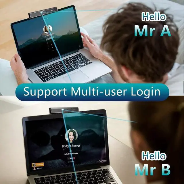 Alt view image 3 of 7 - CA20 Face Recognition USB IR Camera for Windows Hello Windows 11, Web Camera Up to 1080P (Entry Level) with Dual Omnidirectional Microphone for Video Conference and Home Office