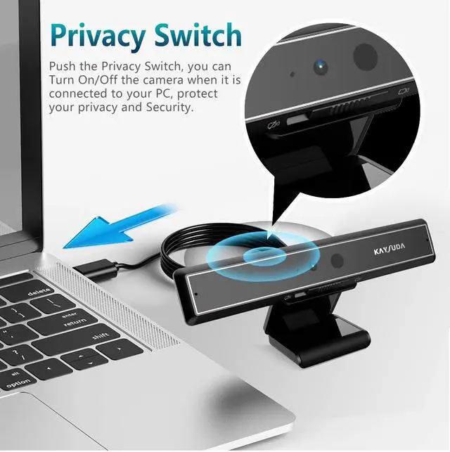 Alt view image 4 of 7 - CA20 Face Recognition USB IR Camera for Windows Hello Windows 11, Web Camera Up to 1080P (Entry Level) with Dual Omnidirectional Microphone for Video Conference and Home Office