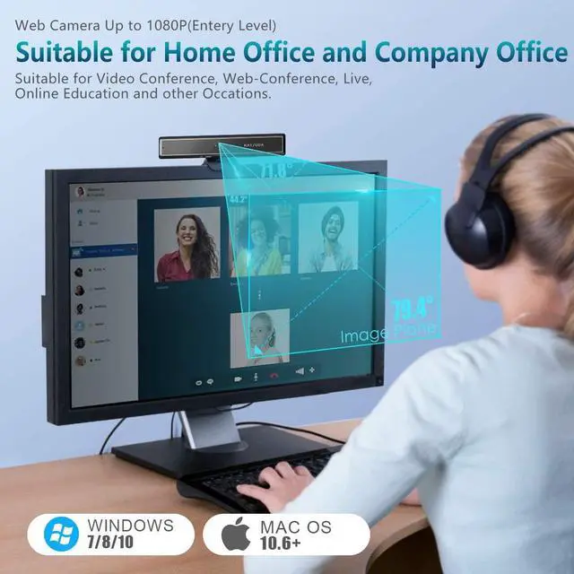 Alt view image 6 of 7 - CA20 Face Recognition USB IR Camera for Windows Hello Windows 11, Web Camera Up to 1080P (Entry Level) with Dual Omnidirectional Microphone for Video Conference and Home Office