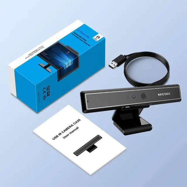 Alt view image 7 of 7 - CA20 Face Recognition USB IR Camera for Windows Hello Windows 11, Web Camera Up to 1080P (Entry Level) with Dual Omnidirectional Microphone for Video Conference and Home Office