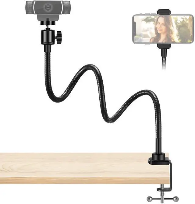 Main image of Webcam Stand Gooseneck Camera Arm Stands Desk Mount Phone Holder