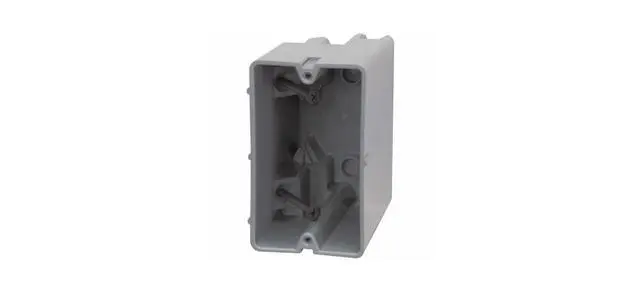 Alt view image 7 of 7 - Electrical Box for Lighting Fixture, 50lb Ceiling Fan and 75lb Light Fixture Support, 22.5Cu with Depth Adjustment, 1 Gang, Gray, MSB22+